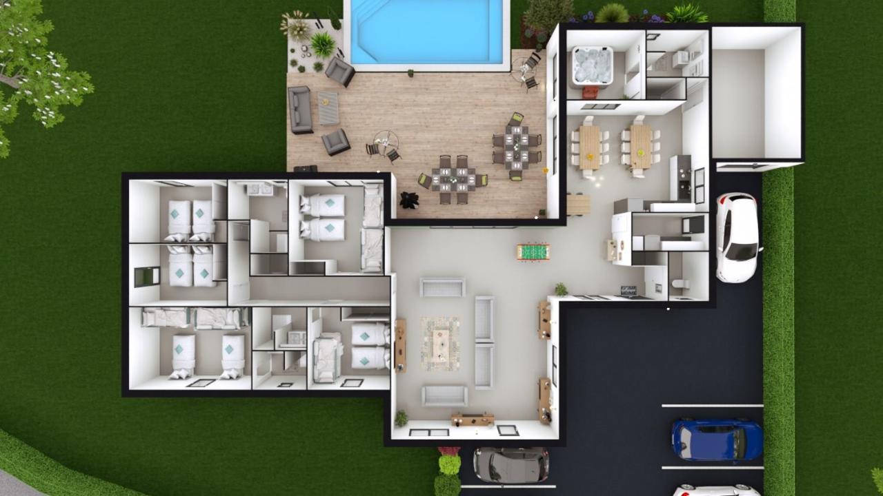 Villa De Groupe Avec Piscine, Jacuzzi Et Vue Nature Pierric Exterior foto