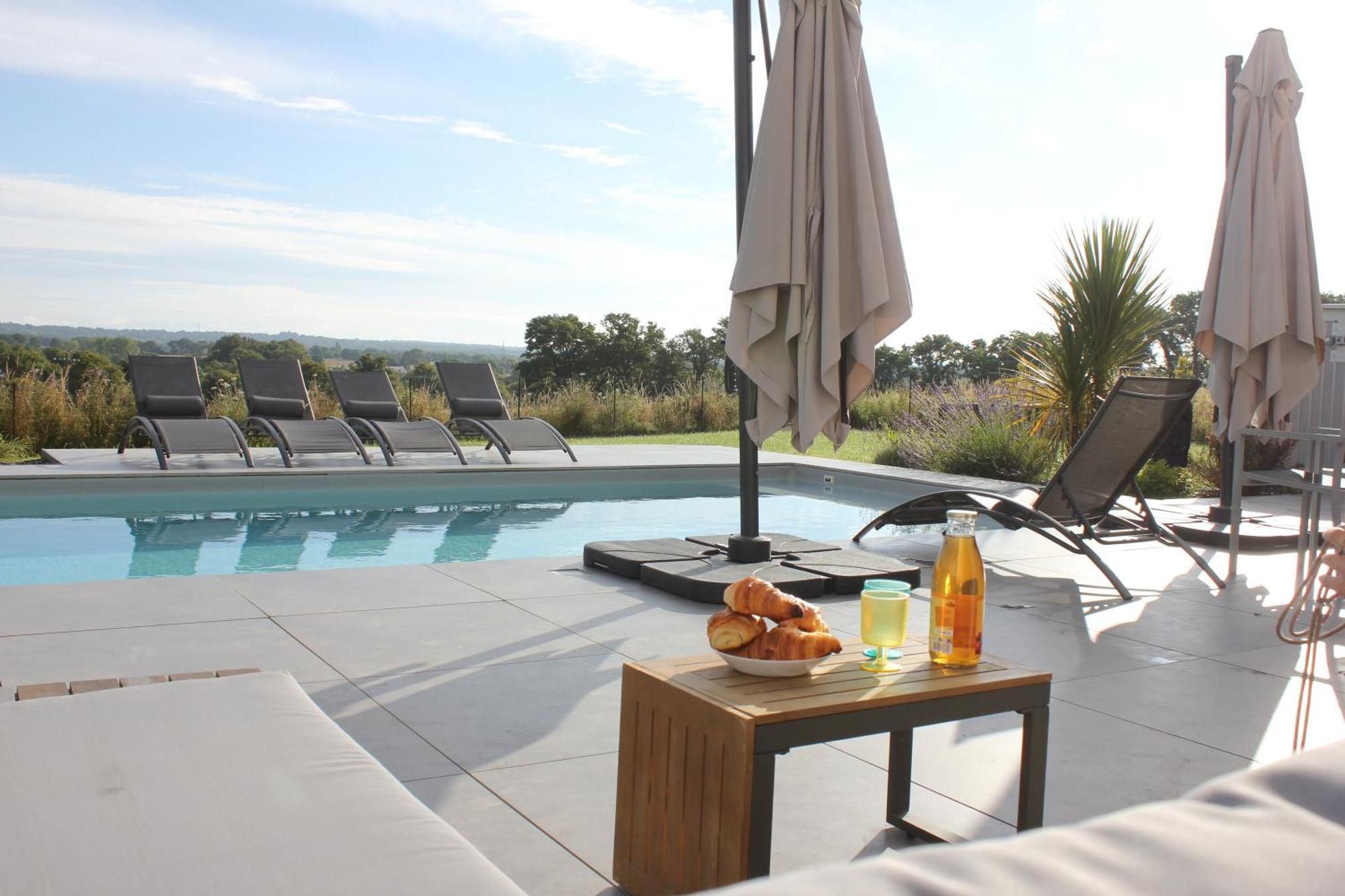 Villa De Groupe Avec Piscine, Jacuzzi Et Vue Nature Pierric Exterior foto