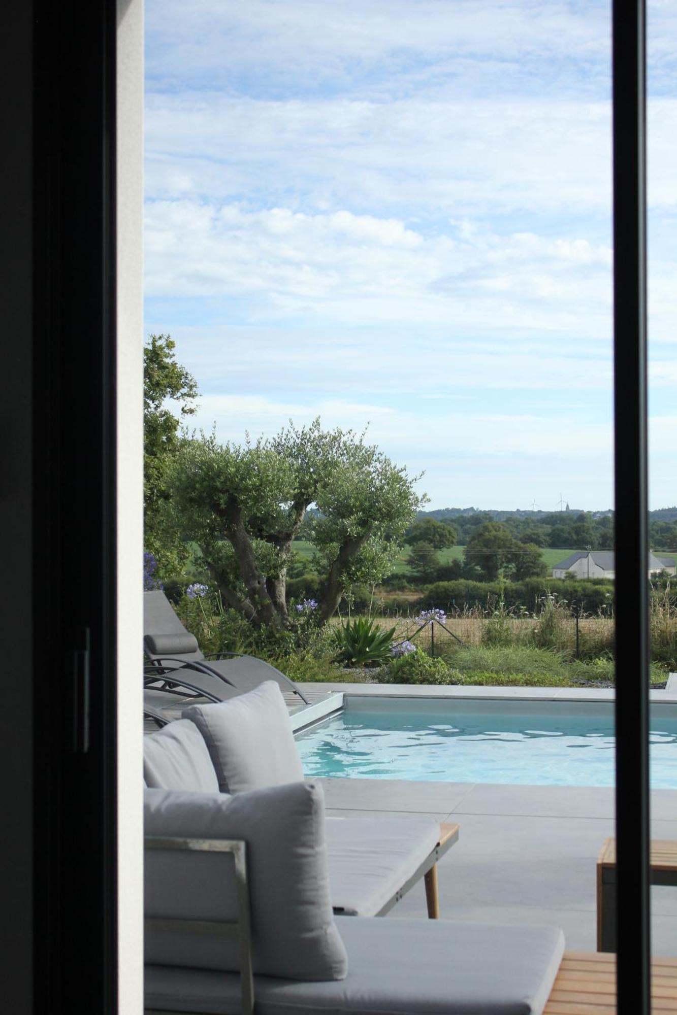 Villa De Groupe Avec Piscine, Jacuzzi Et Vue Nature Pierric Exterior foto